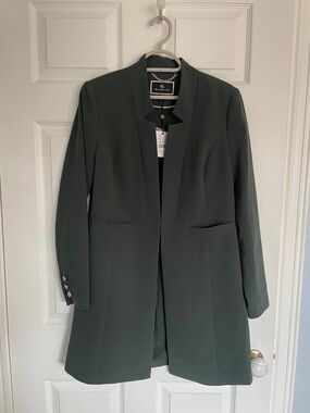 Melanie Lyne Women's Sage Green Long Blazer